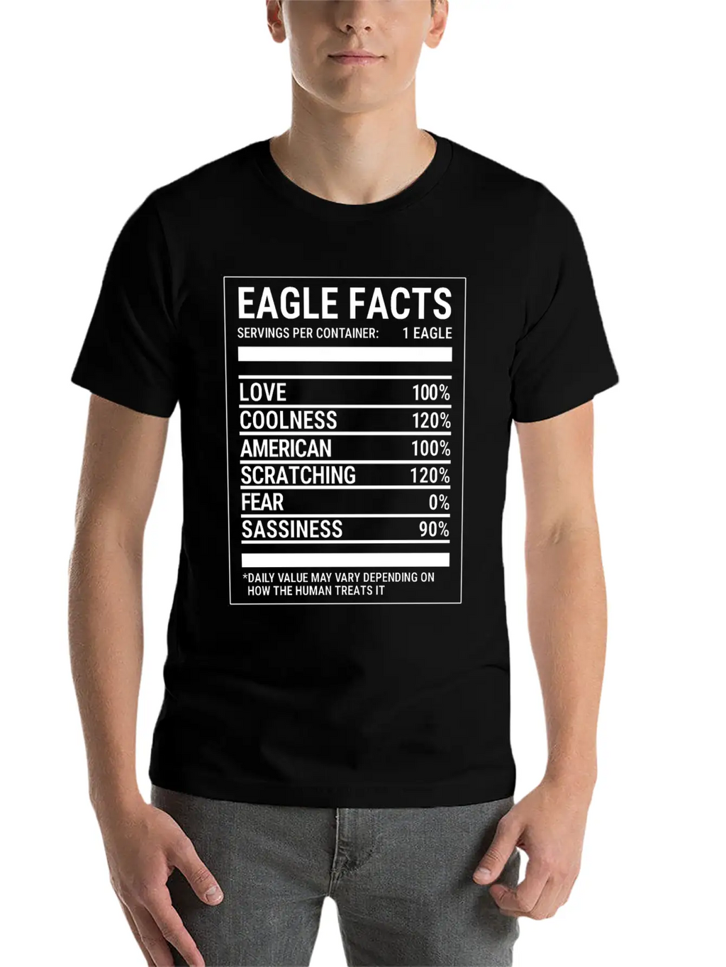 Eagle Nutritional Facts Cool Eagle Basic Graphic T-Shirt – Daily Comfort In Soft Cotton