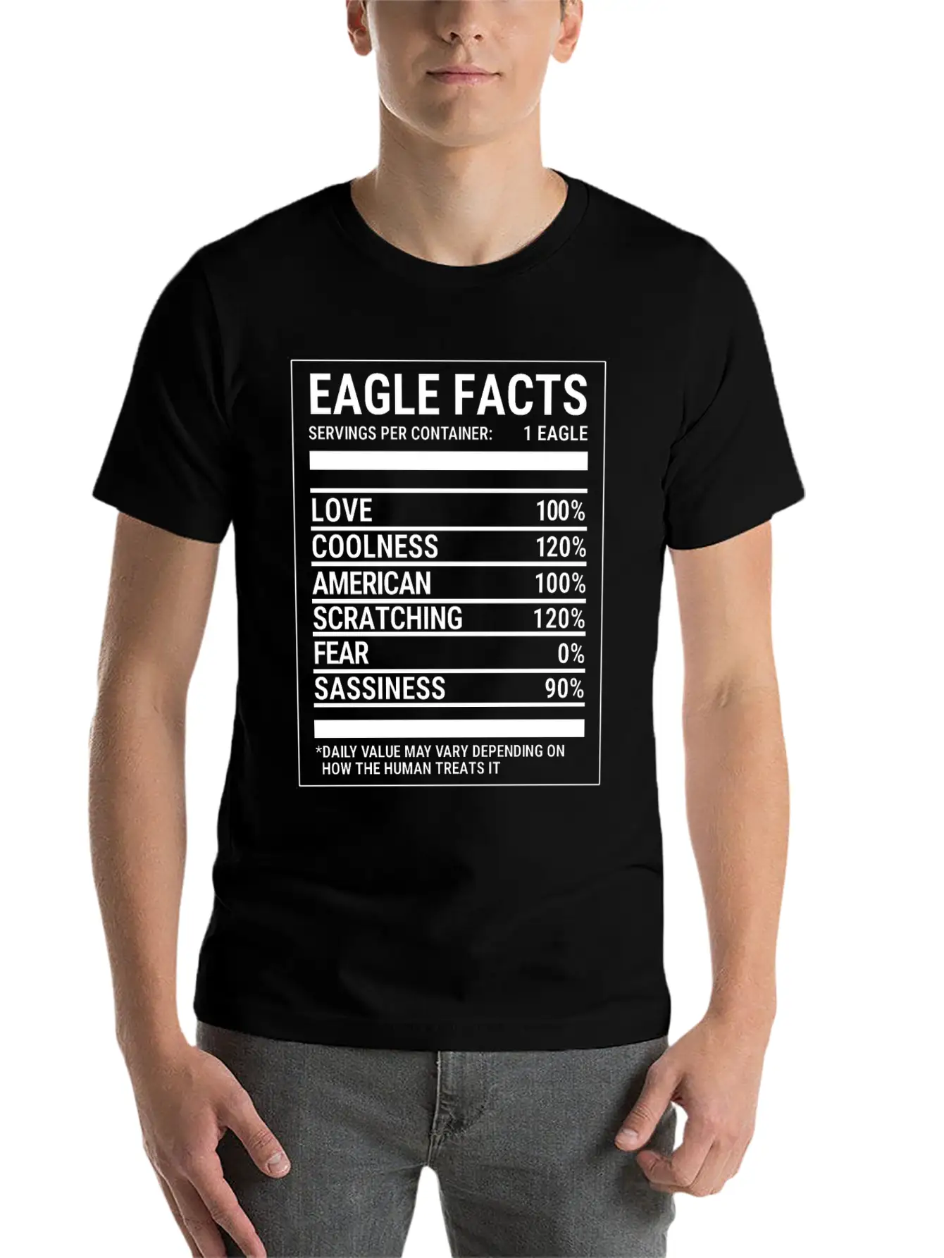 Eagle Nutritional Facts Cool Eagle Basic Graphic T-Shirt – Daily Comfort In Soft Cotton