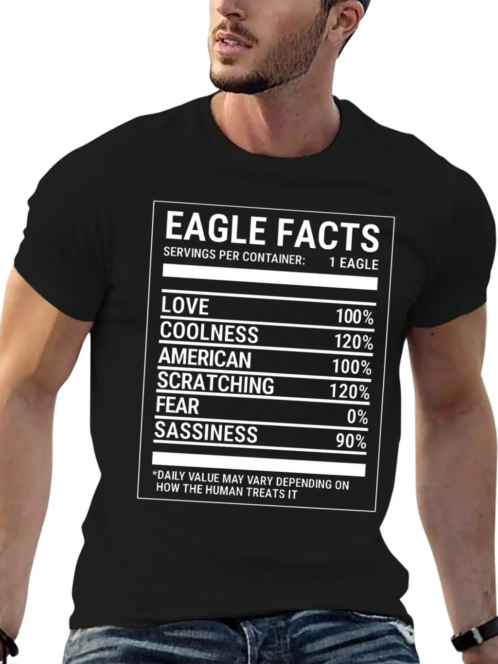 Eagle Nutritional Facts Cool Eagle Basic Graphic T-Shirt – Daily Comfort In Soft Cotton