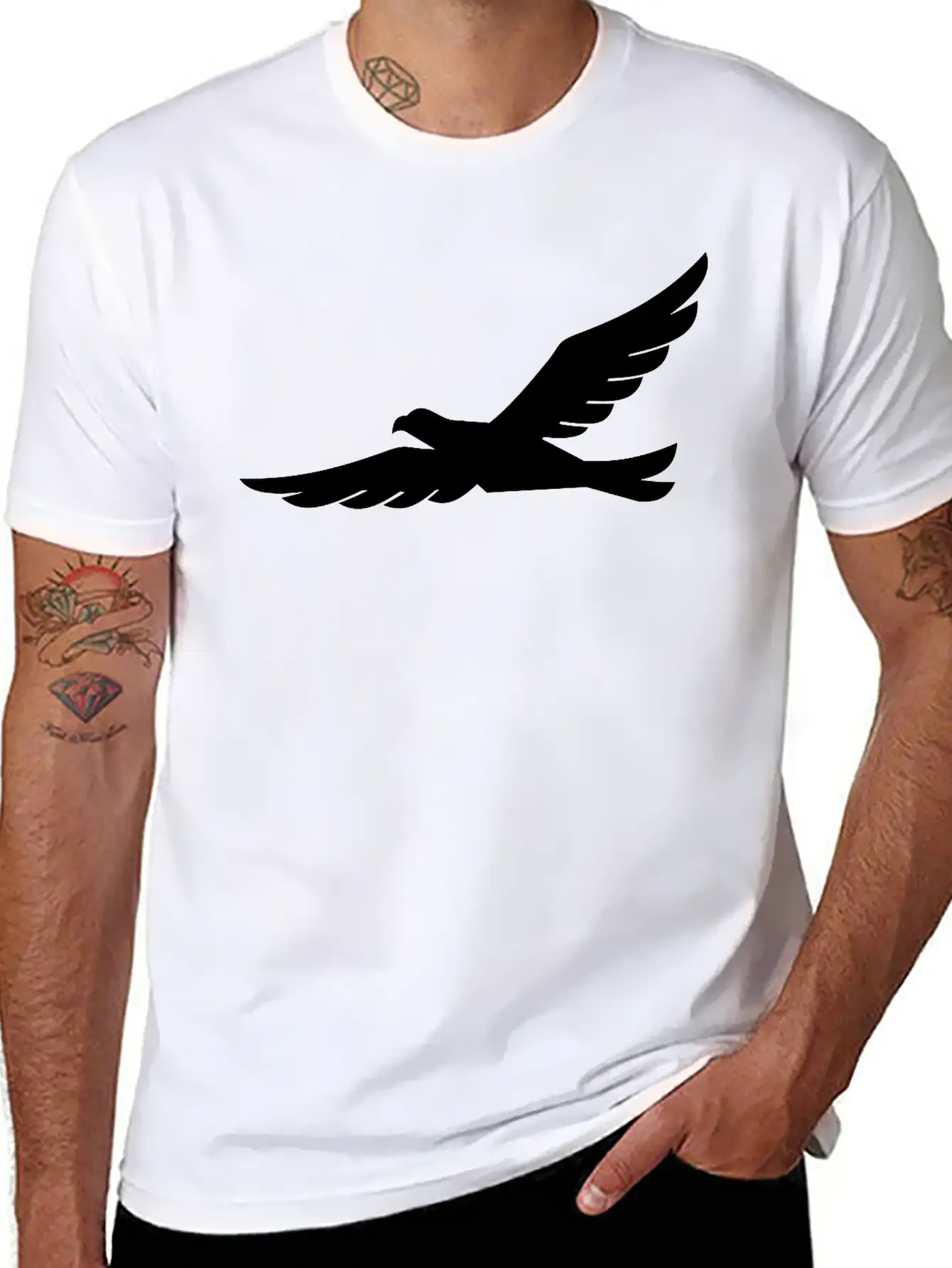 Eagle Silhouette Stylish Everyday T-Shirt – Unisex Basic Cotton Tee