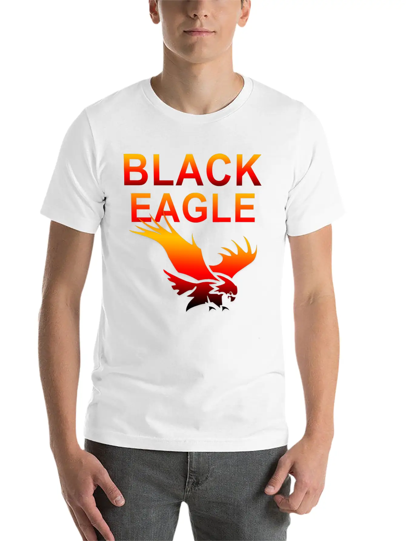 EAGLE....BLACK EAGLE Basic Graphic T-Shirt – Daily Comfort In Soft Cotton