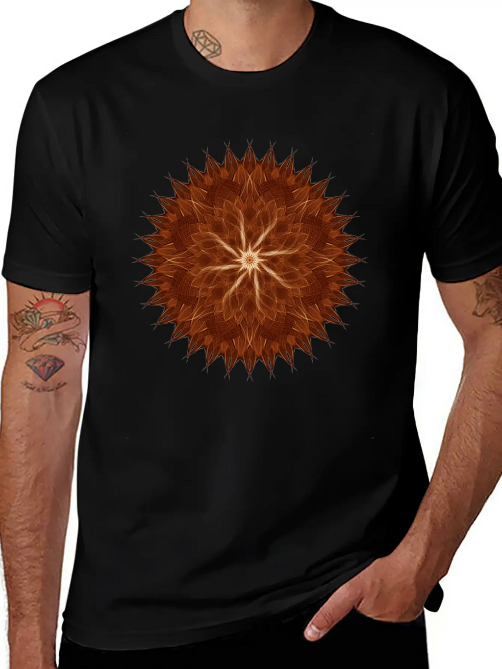 Earth Curves Mandala Breathable Graphic T-Shirt – Perfect For Casual Days