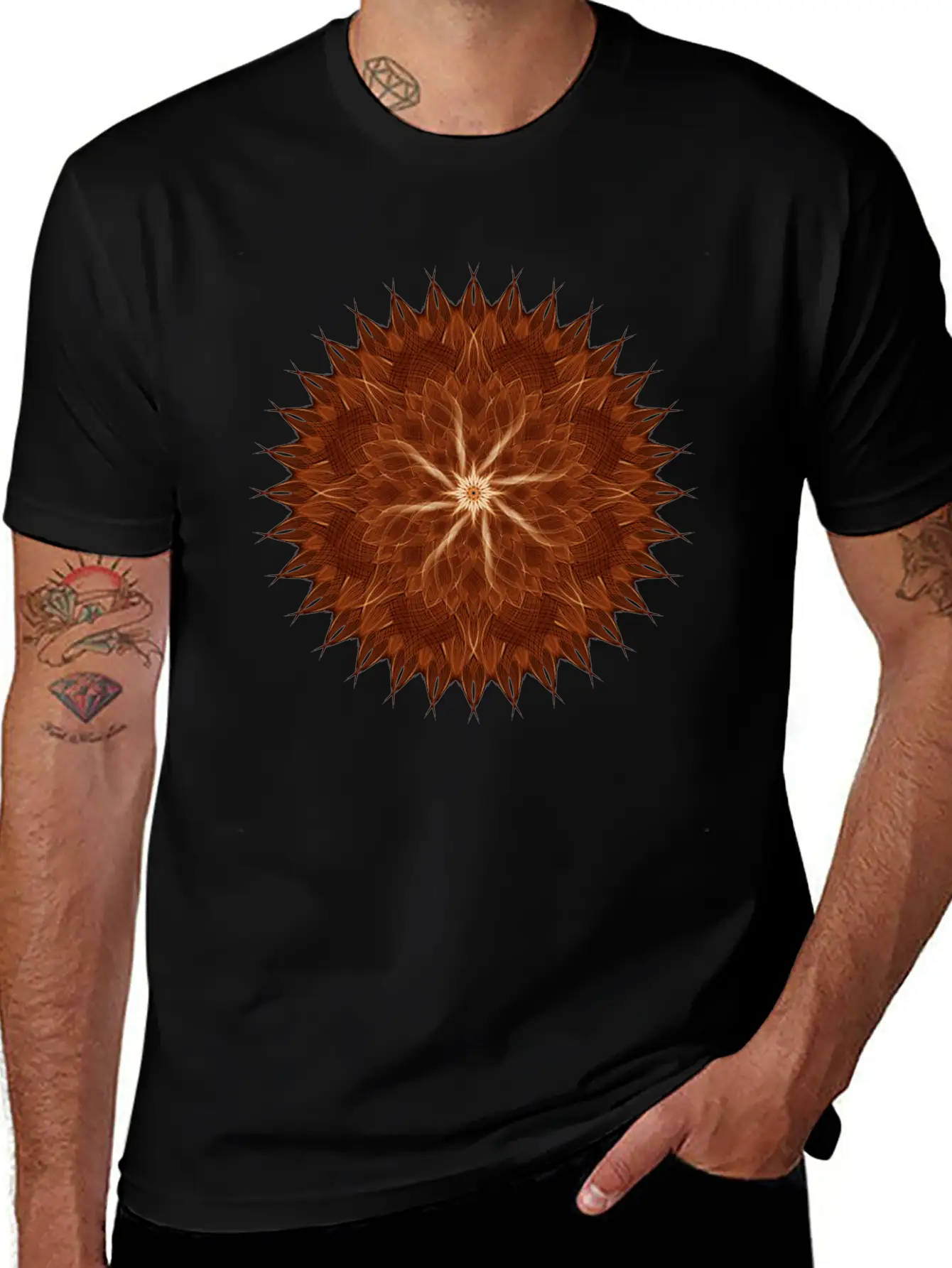 Earth Curves Mandala Breathable Graphic T-Shirt – Perfect For Casual Days
