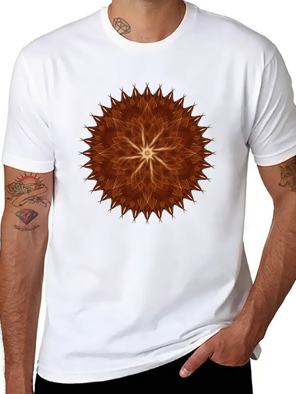 Earth Curves Mandala Breathable Graphic T-Shirt – Perfect For Casual Days