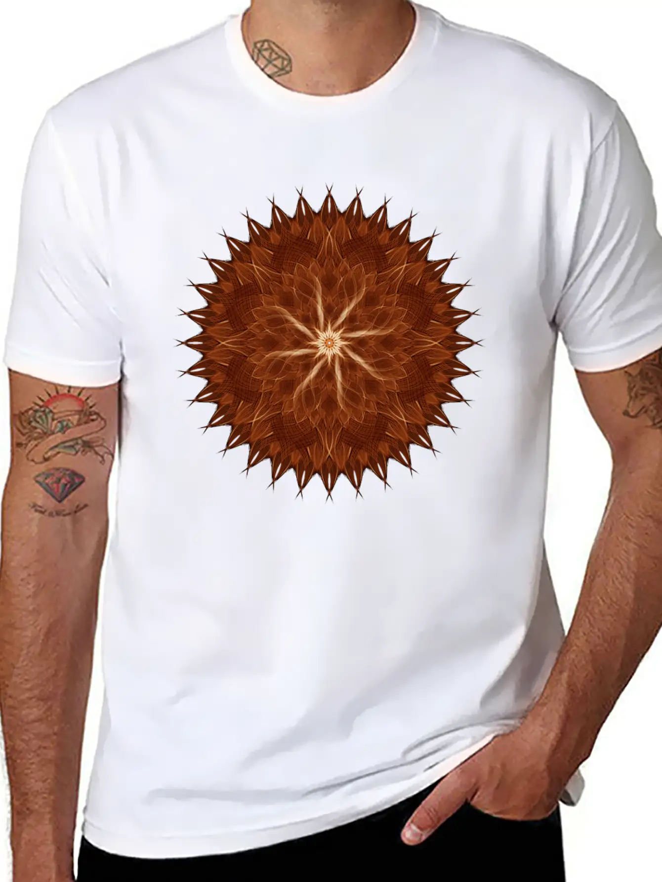 Earth Curves Mandala Breathable Graphic T-Shirt – Perfect For Casual Days
