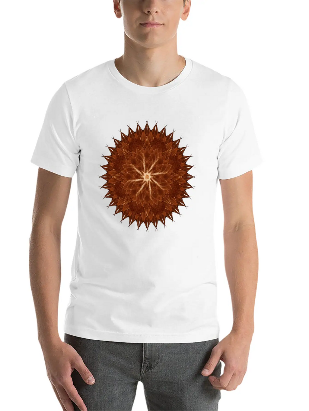Earth Curves Mandala Breathable Graphic T-Shirt – Perfect For Casual Days
