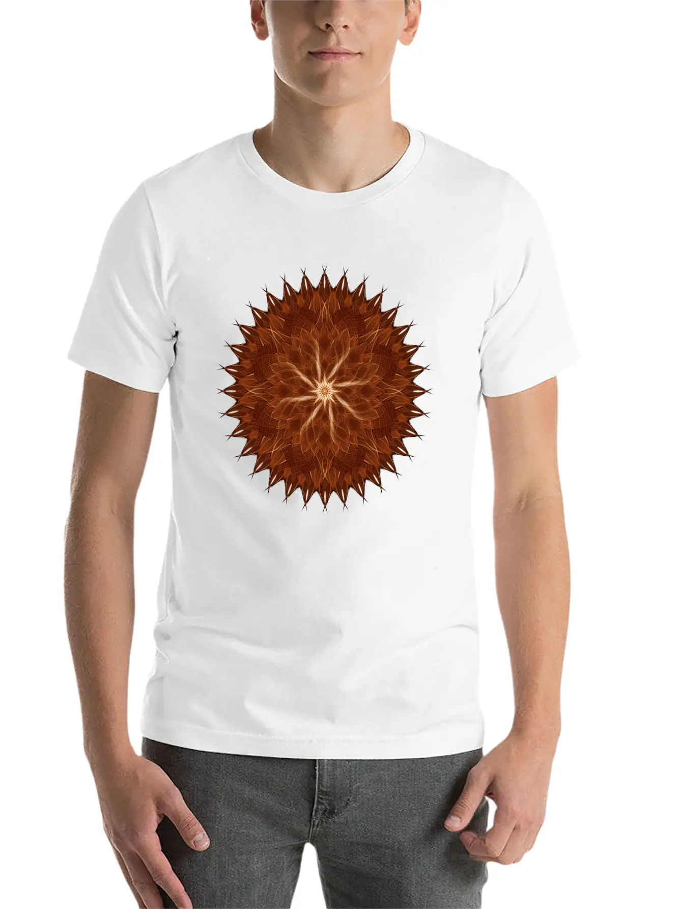 Earth Curves Mandala Breathable Graphic T-Shirt – Perfect For Casual Days