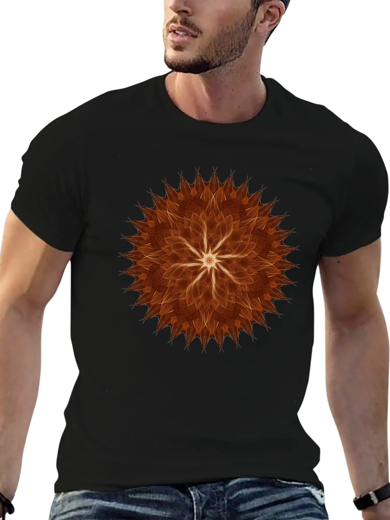 Earth Curves Mandala Breathable Graphic T-Shirt – Perfect For Casual Days