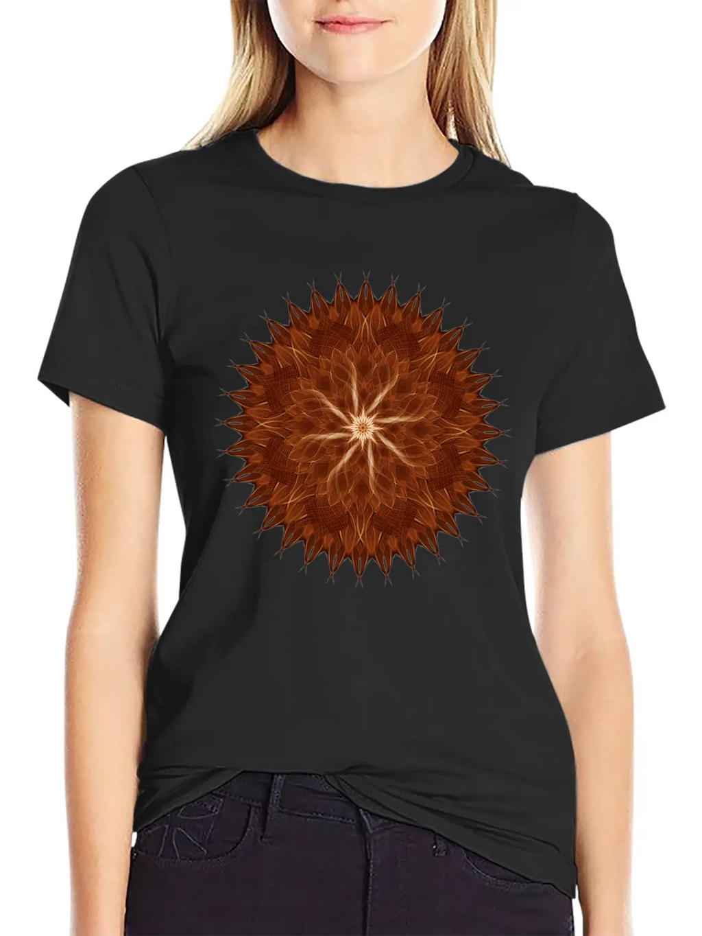 Earth Curves Mandala Breathable Graphic T-Shirt – Perfect For Casual Days
