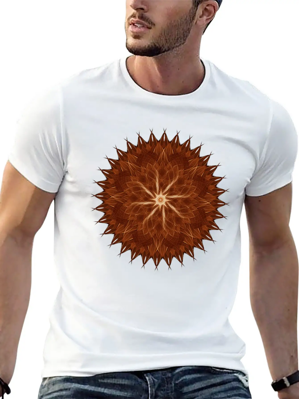 Earth Curves Mandala Breathable Graphic T-Shirt – Perfect For Casual Days