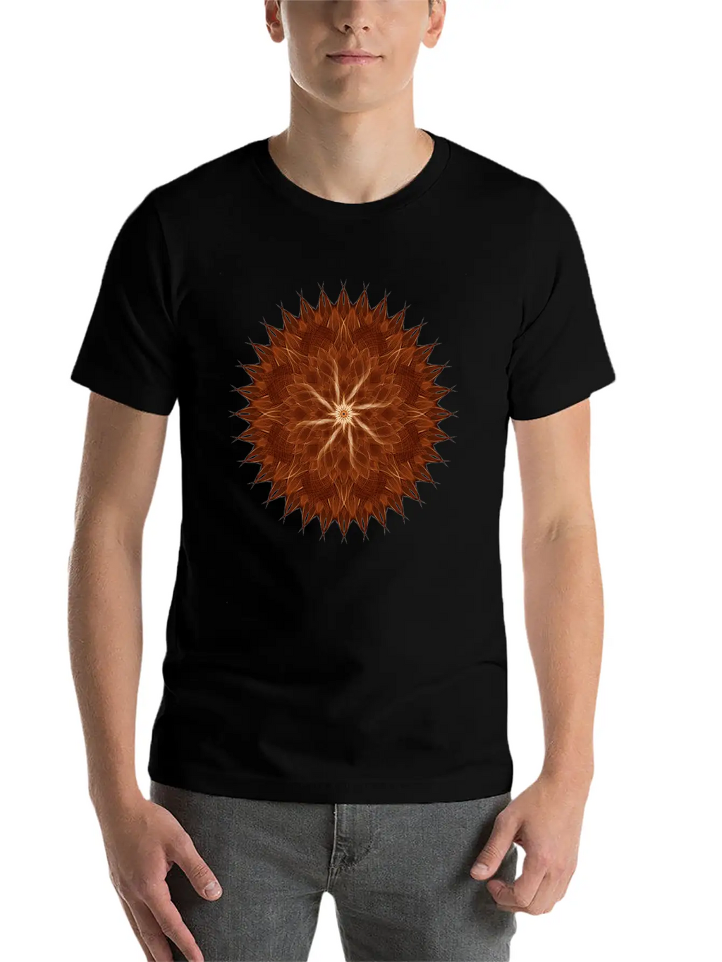 Earth Curves Mandala Breathable Graphic T-Shirt – Perfect For Casual Days