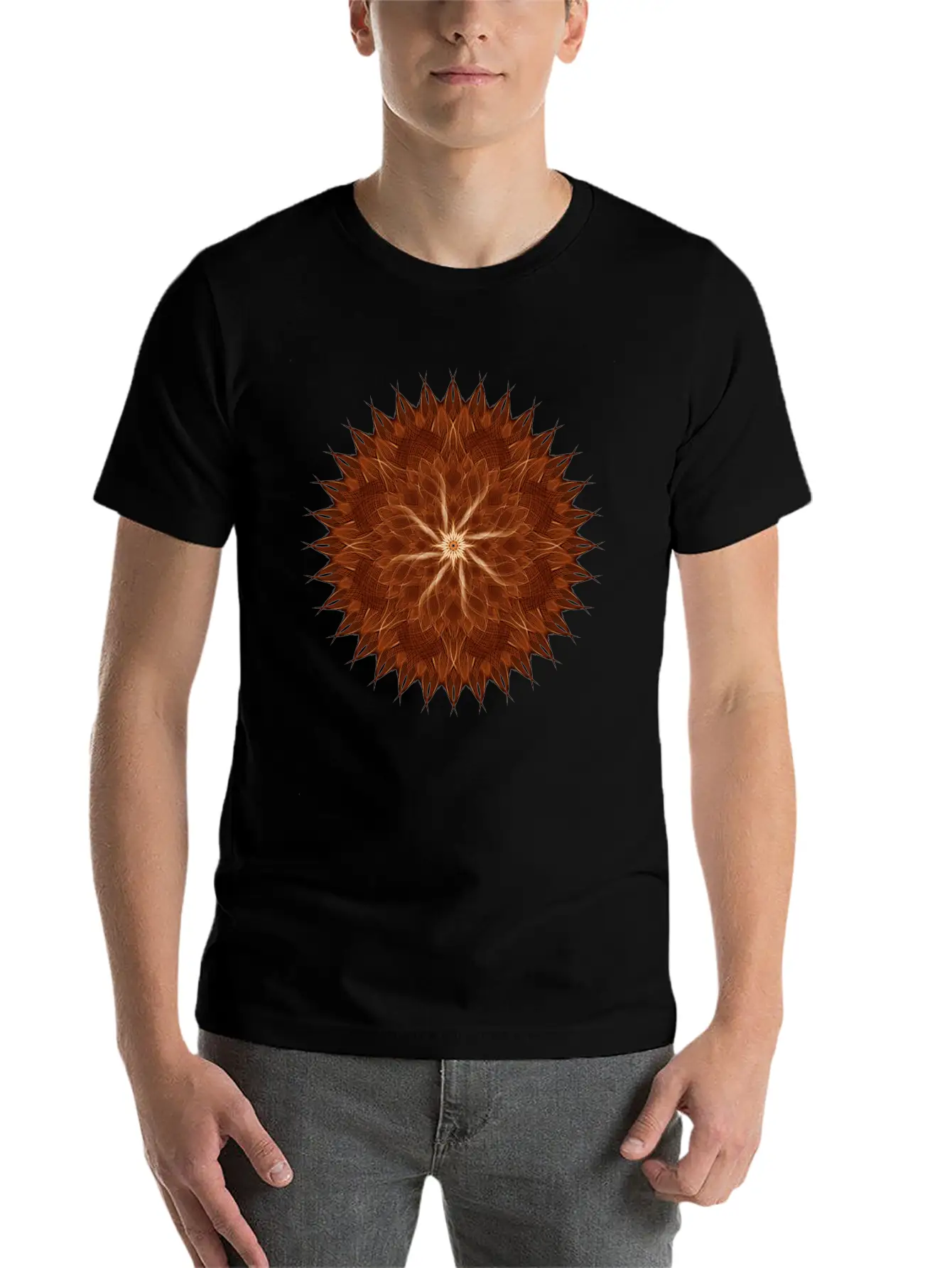 Earth Curves Mandala Breathable Graphic T-Shirt – Perfect For Casual Days