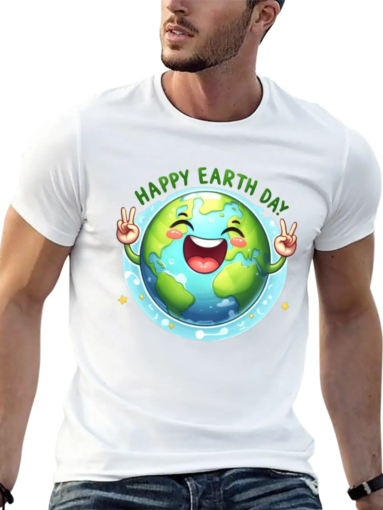 Earth Day Happy Earth Day Breathable Graphic T-Shirt – Perfect For Casual Days