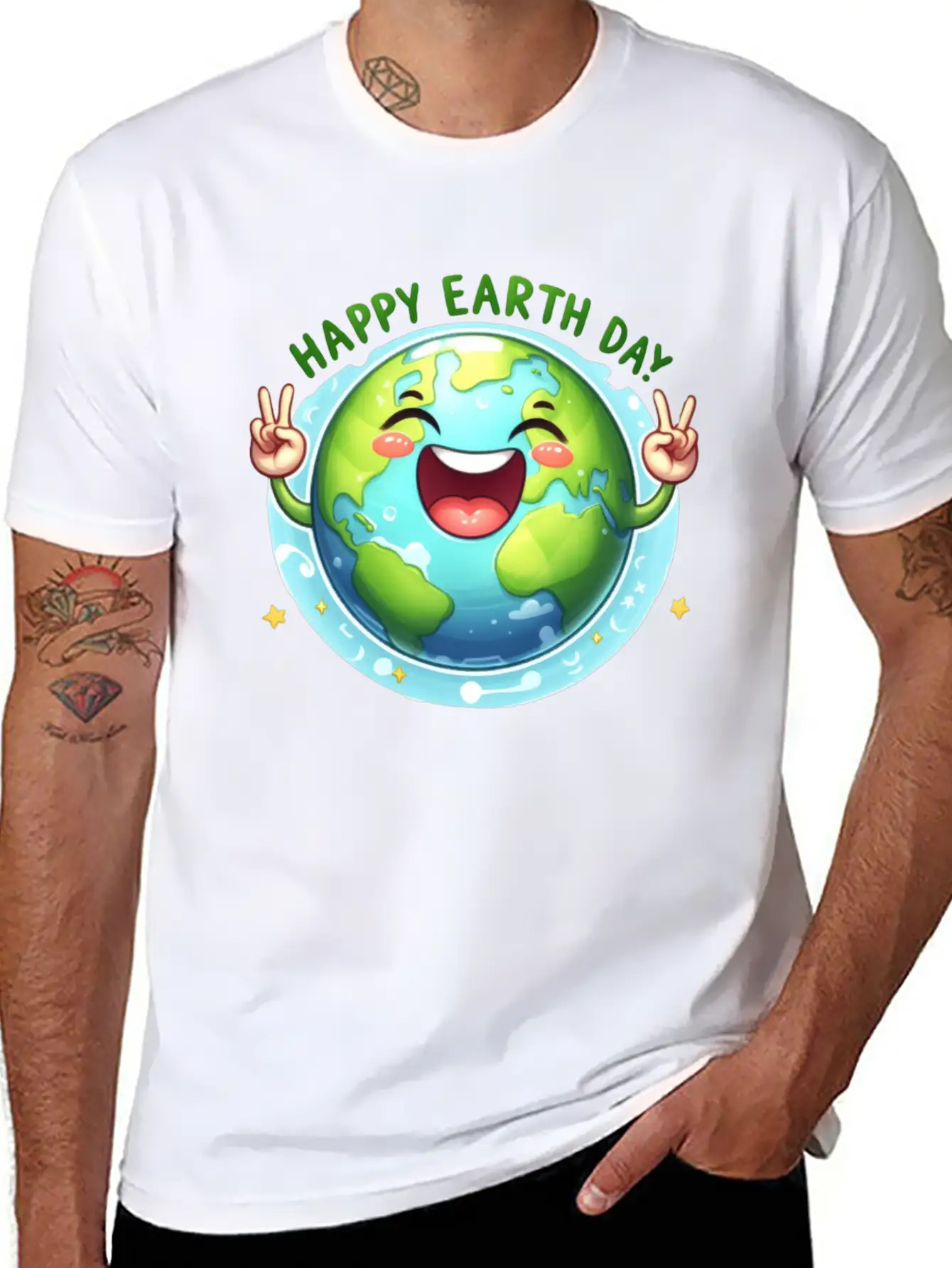 Earth Day Happy Earth Day Breathable Graphic T-Shirt – Perfect For Casual Days