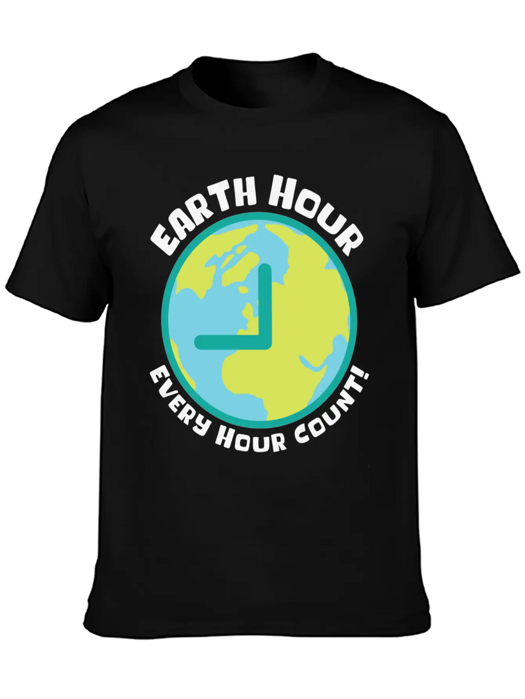 Earth Hour Every Hour Count Planet Climate Modern Fit Casual T-Shirt – Clean And Versatile Design