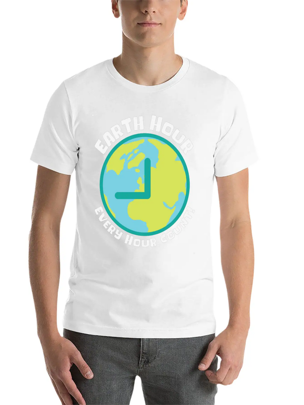 Earth Hour Every Hour Count Planet Climate Modern Fit Casual T-Shirt – Clean And Versatile Design