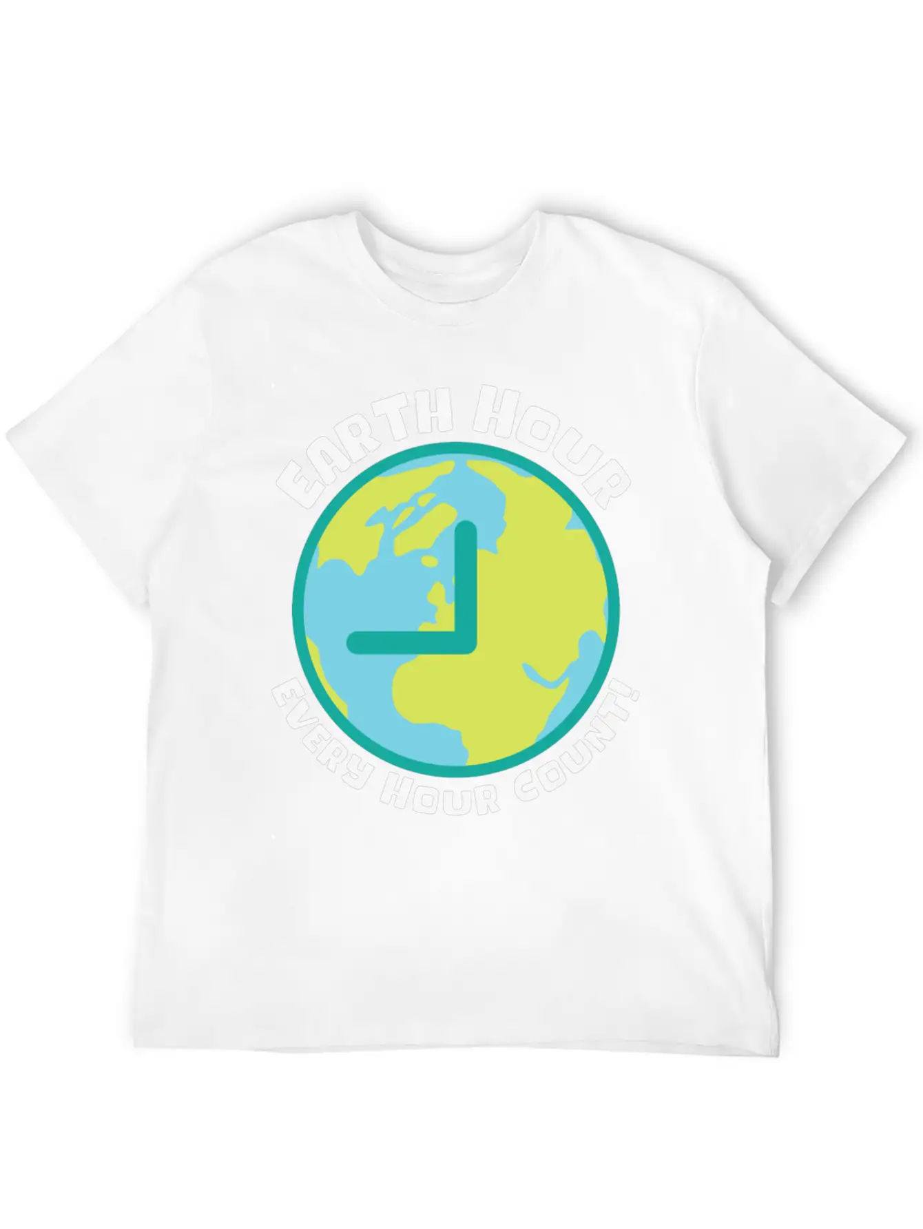 Earth Hour Every Hour Count Planet Climate Modern Fit Casual T-Shirt – Clean And Versatile Design