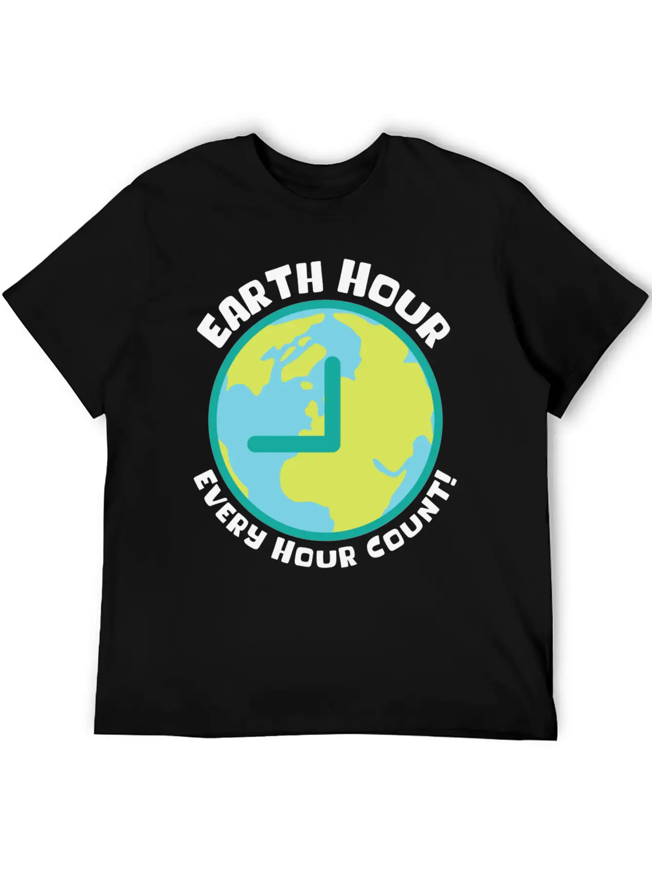 Earth Hour Every Hour Count Planet Climate Modern Fit Casual T-Shirt – Clean And Versatile Design
