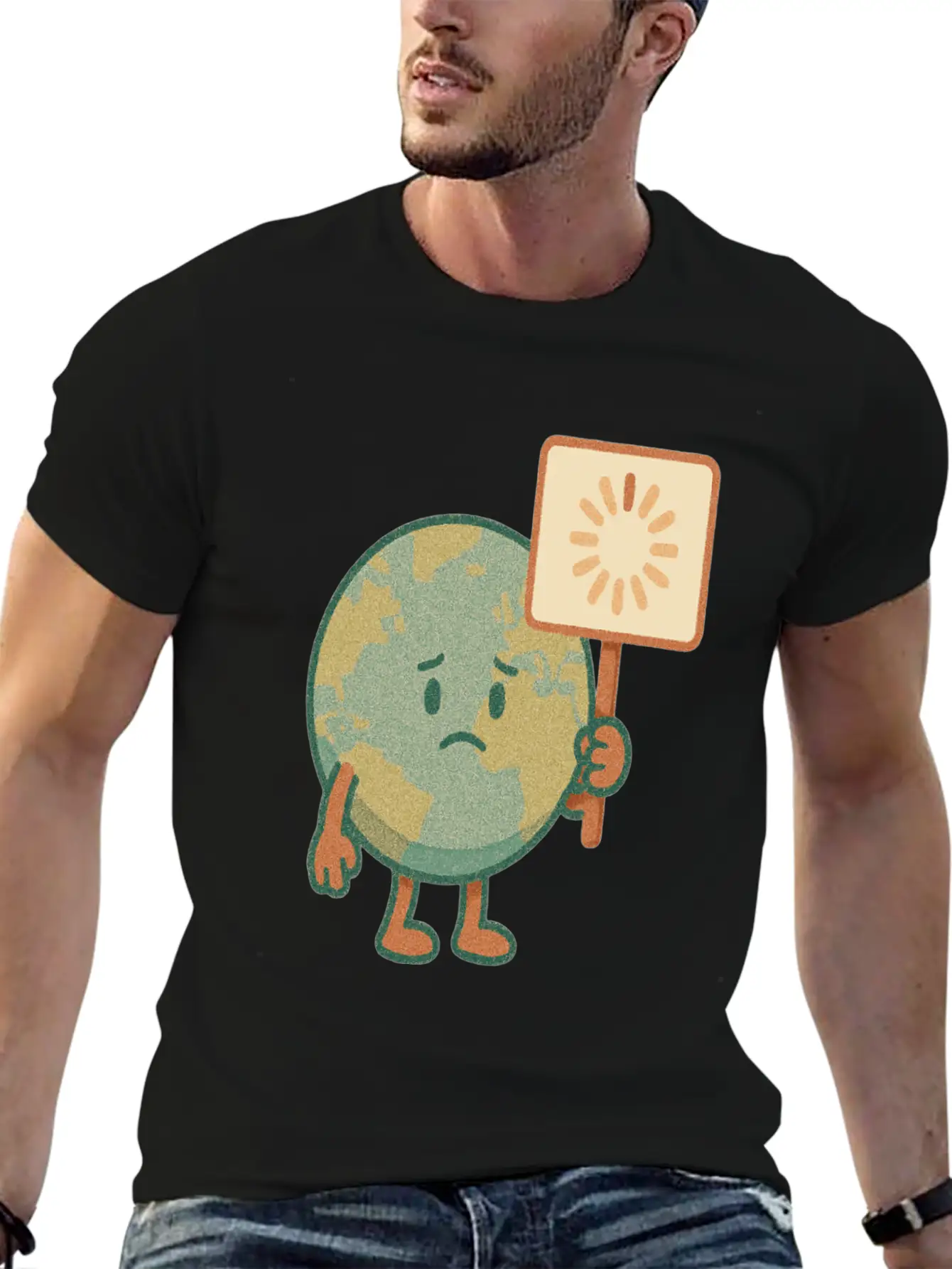 Earth Is Loading... Please Wait Classic Cotton Tee – Unisex Comfort For Any Season