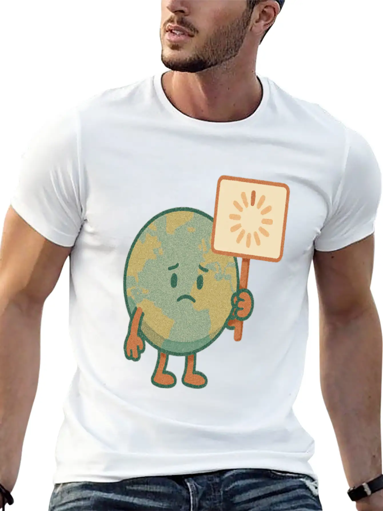 Earth Is Loading... Please Wait Classic Cotton Tee – Unisex Comfort For Any Season