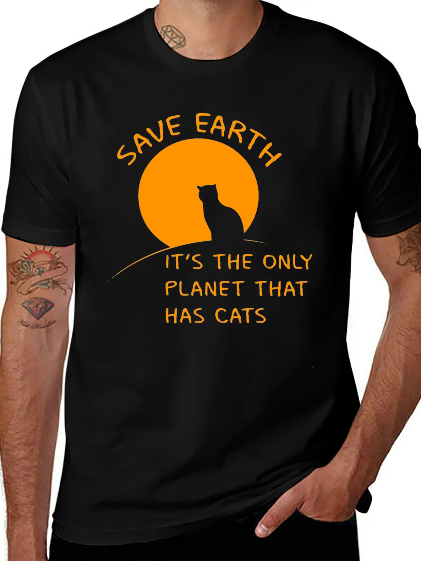 Earth Planet Cats Gift Ecology Climate Change Classic Cotton Tee – Unisex Comfort For Any Season