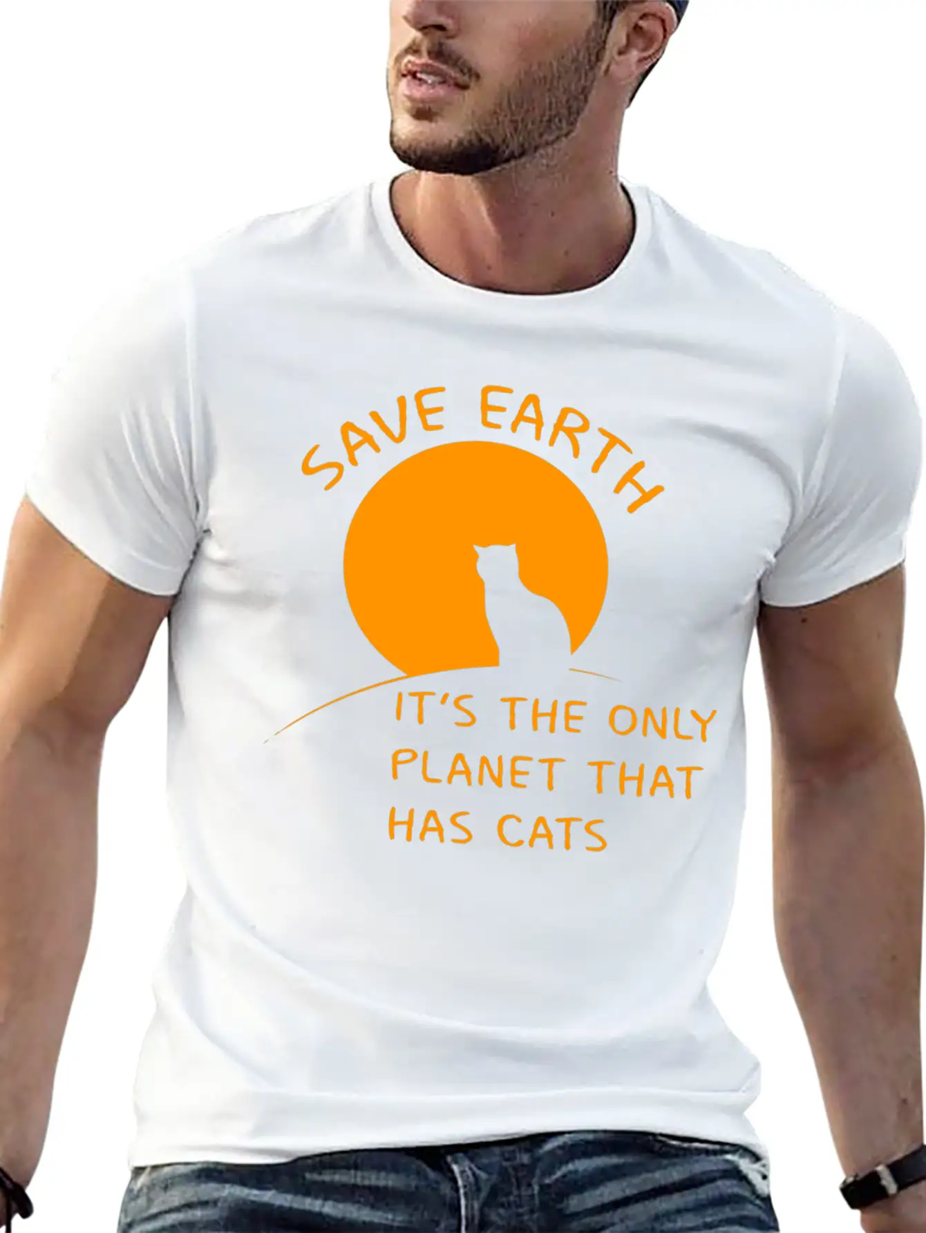 Earth Planet Cats Gift Ecology Climate Change Classic Cotton Tee – Unisex Comfort For Any Season