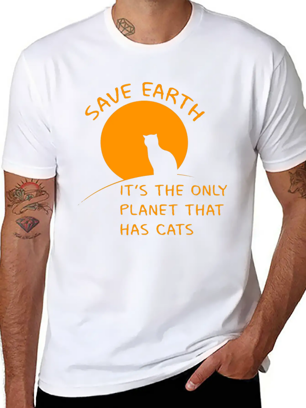 Earth Planet Cats Gift Ecology Climate Change Classic Cotton Tee – Unisex Comfort For Any Season