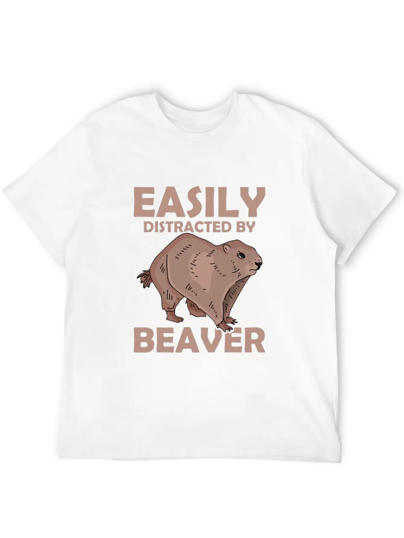 Easily Distracted By Beaver Rodent Animal Basic Graphic T-Shirt – Daily Comfort In Soft Cotton