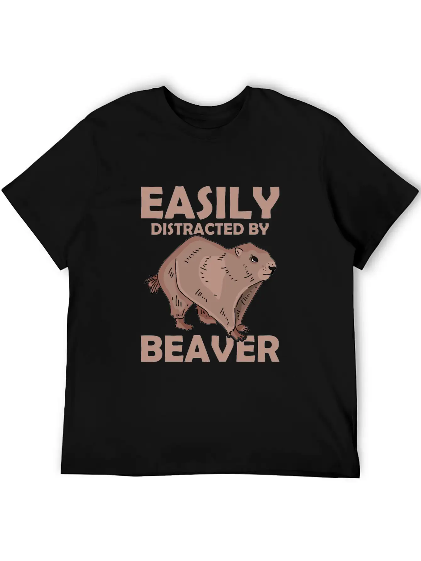 Easily Distracted By Beaver Rodent Animal Basic Graphic T-Shirt – Daily Comfort In Soft Cotton