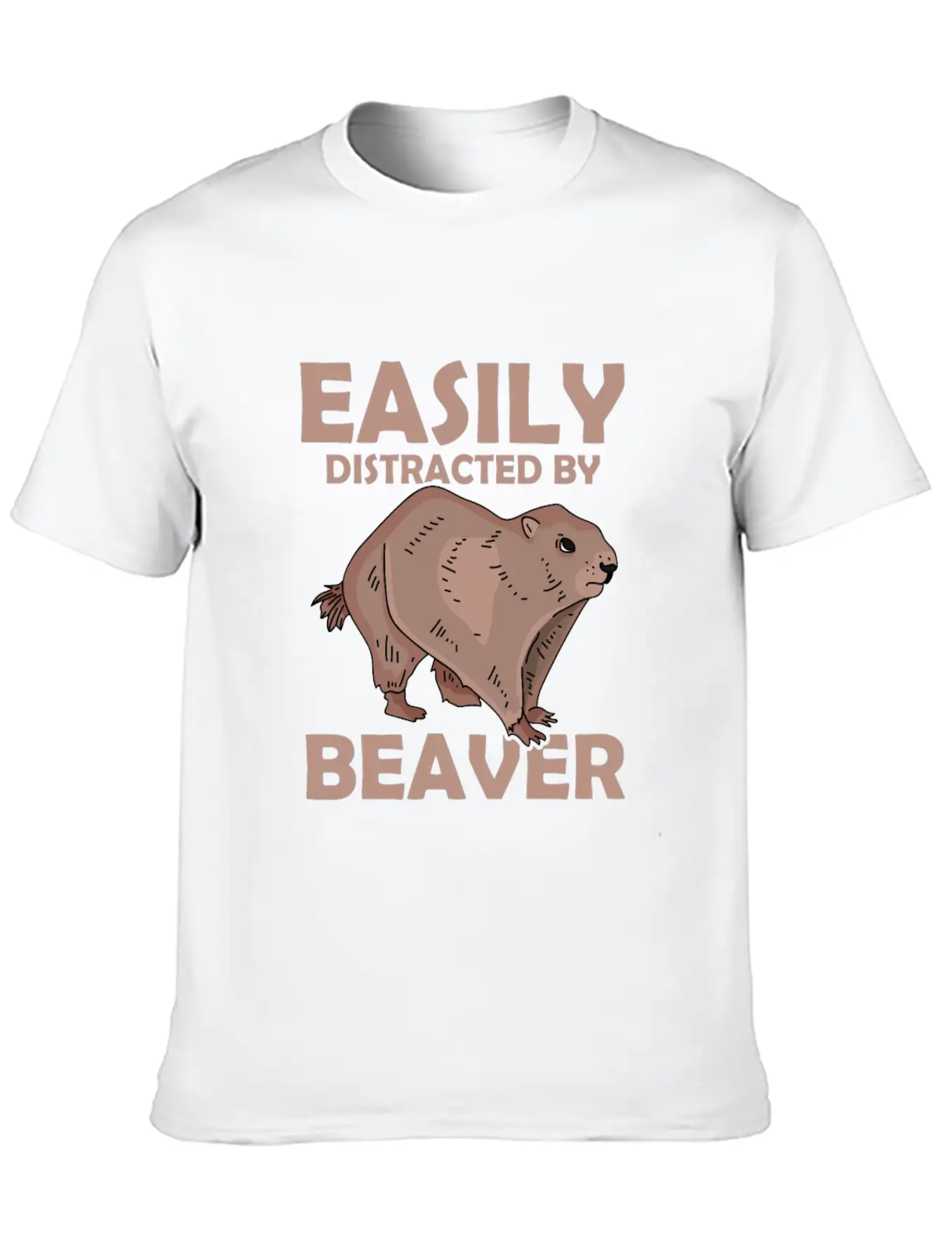 Easily Distracted By Beaver Rodent Animal Basic Graphic T-Shirt – Daily Comfort In Soft Cotton