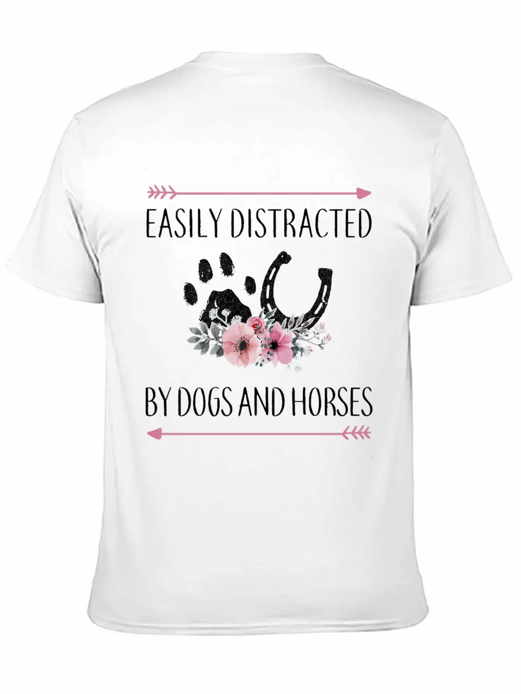 Easily Distracted By Dogs And Horses Horse Gifts F Essential Cotton Tee For Daily Outfits – Unisex Style