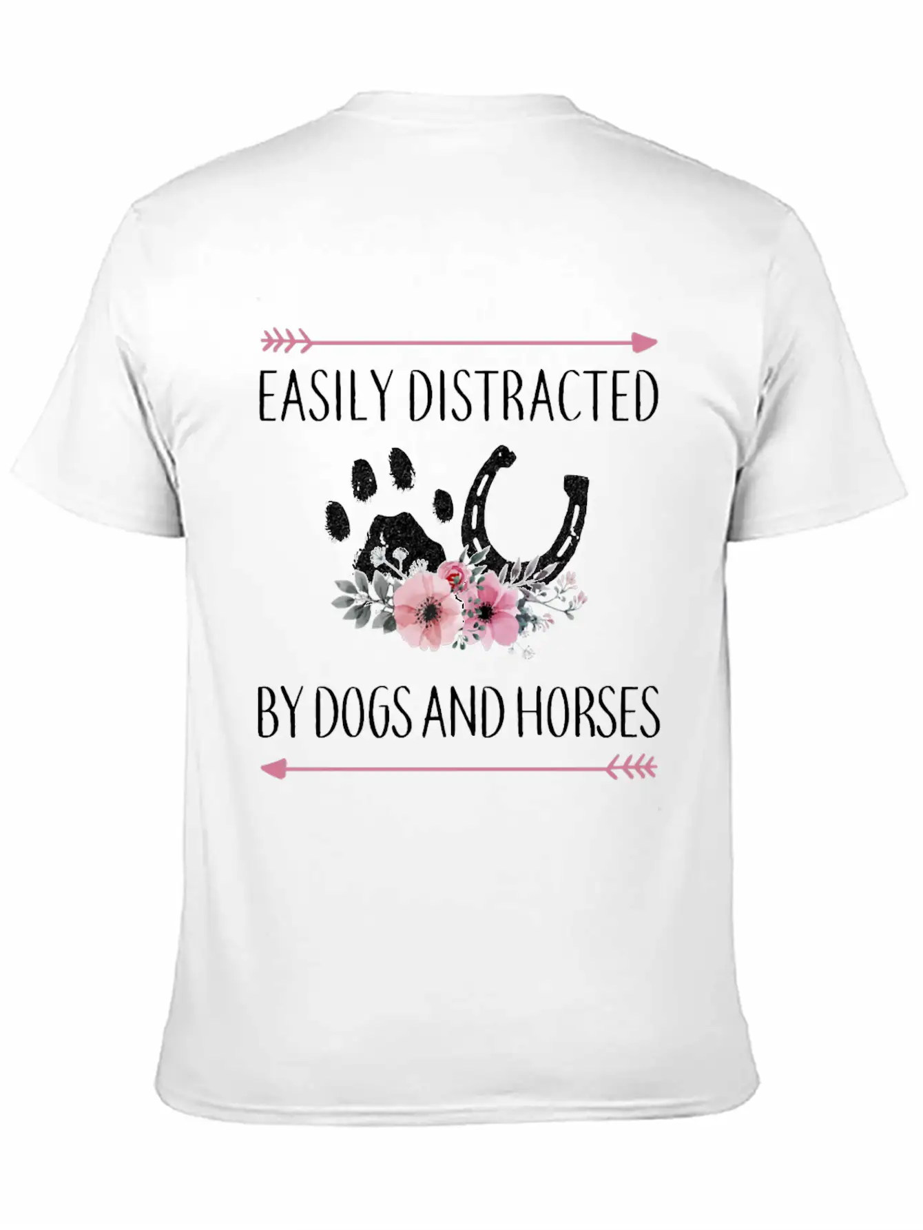 Easily Distracted By Dogs And Horses Horse Gifts F Essential Cotton Tee For Daily Outfits – Unisex Style