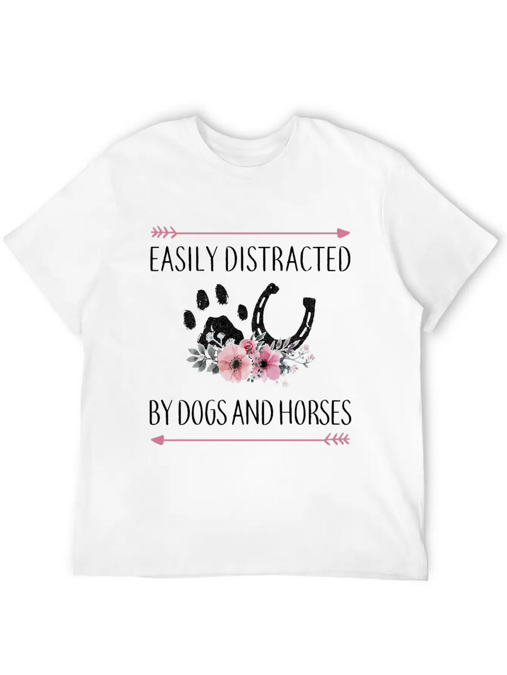 Easily Distracted By Dogs And Horses Horse Gifts F Essential Cotton Tee For Daily Outfits – Unisex Style