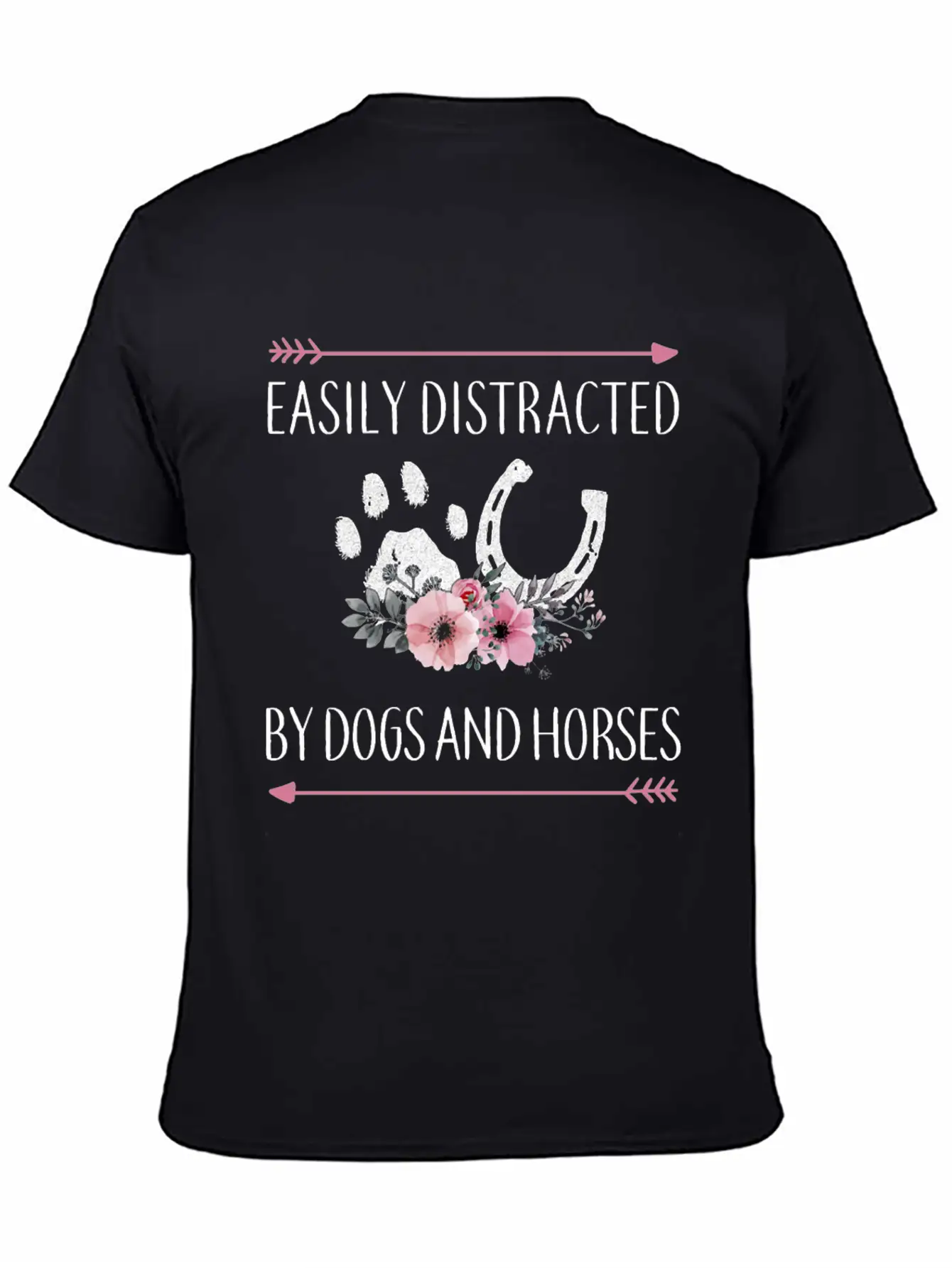 Easily Distracted By Dogs And Horses Horse Gifts F Essential Cotton Tee For Daily Outfits – Unisex Style