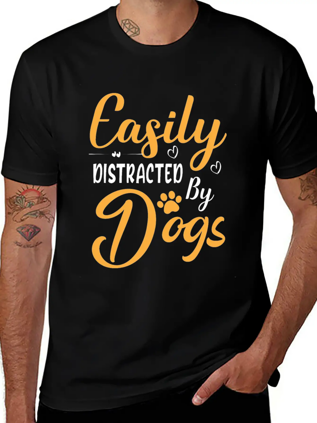 Easily Distracted By Dogs Breathable Graphic T-Shirt – Perfect For Casual Days
