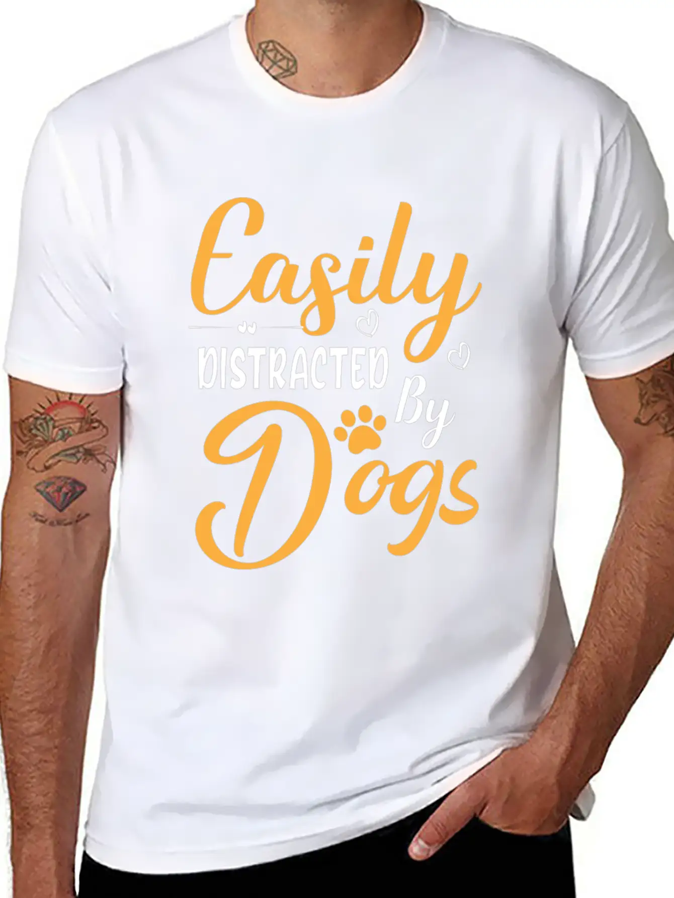 Easily Distracted By Dogs Breathable Graphic T-Shirt – Perfect For Casual Days