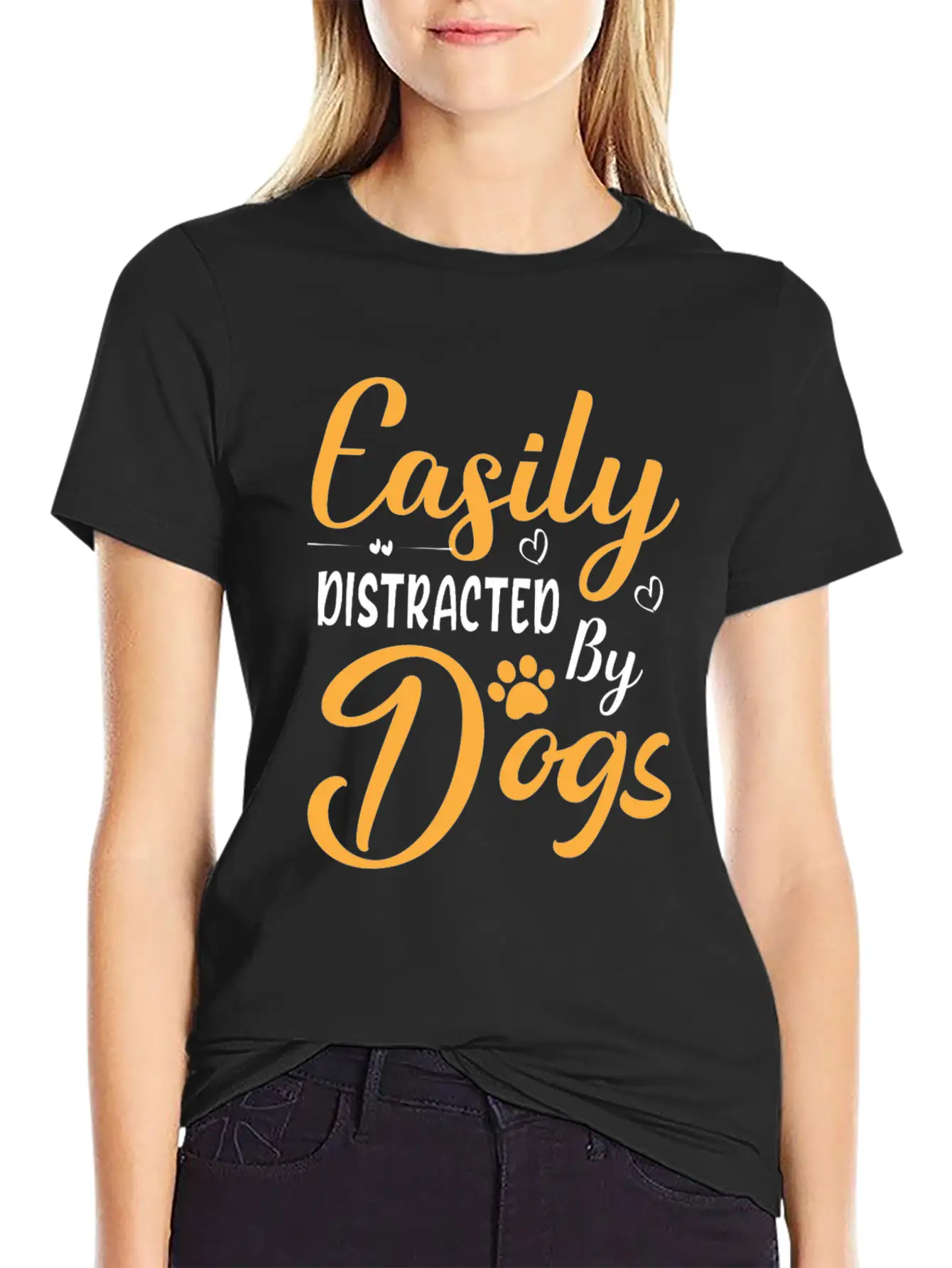 Easily Distracted By Dogs Breathable Graphic T-Shirt – Perfect For Casual Days
