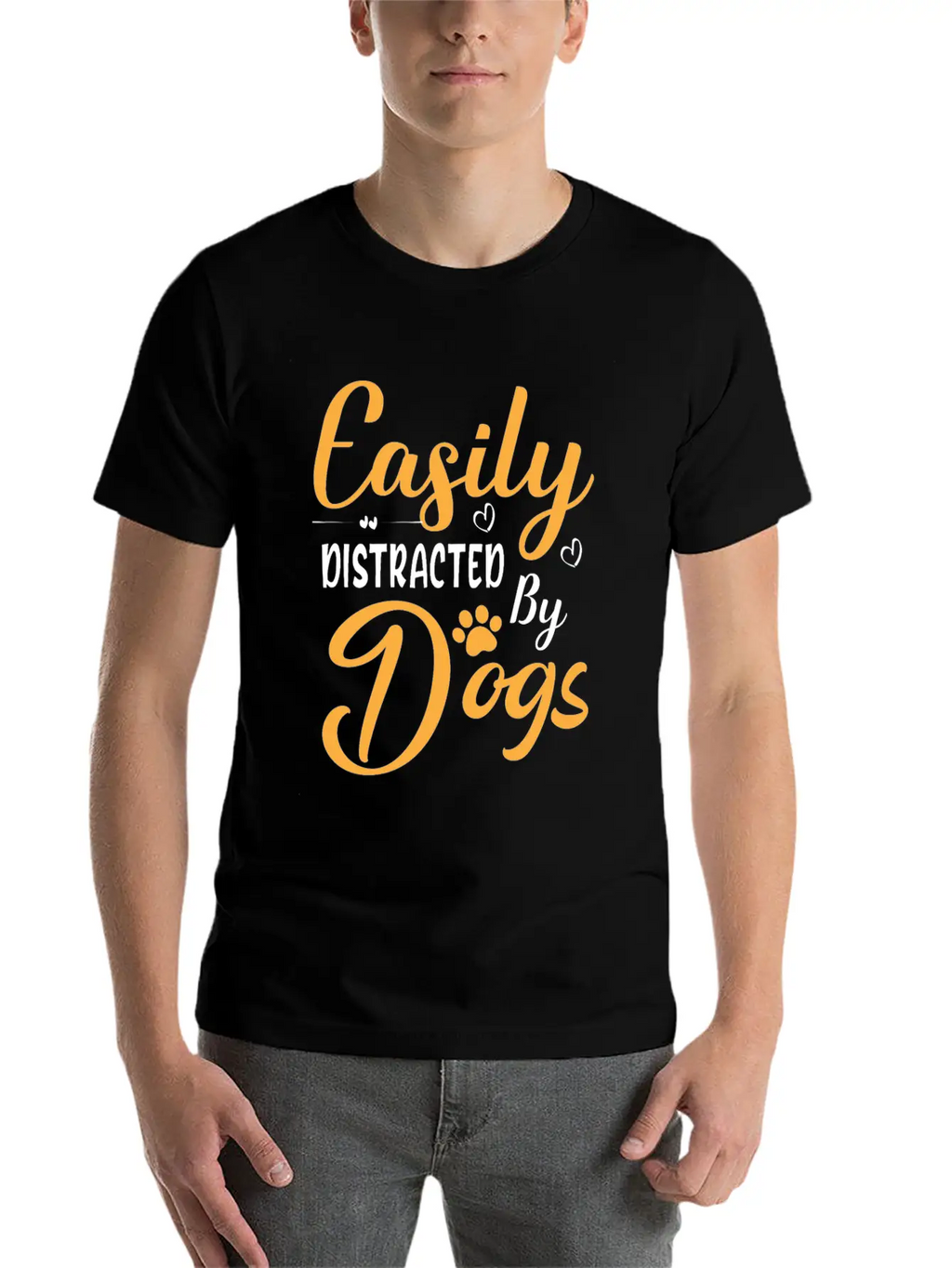 Easily Distracted By Dogs Breathable Graphic T-Shirt – Perfect For Casual Days