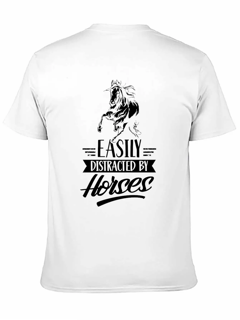 Easily Distracted By Horses Horse Riding Rider Essential Cotton Tee For Daily Outfits – Unisex Style