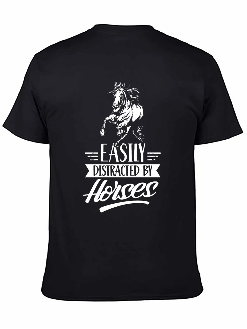 Easily Distracted By Horses Horse Riding Rider Essential Cotton Tee For Daily Outfits – Unisex Style