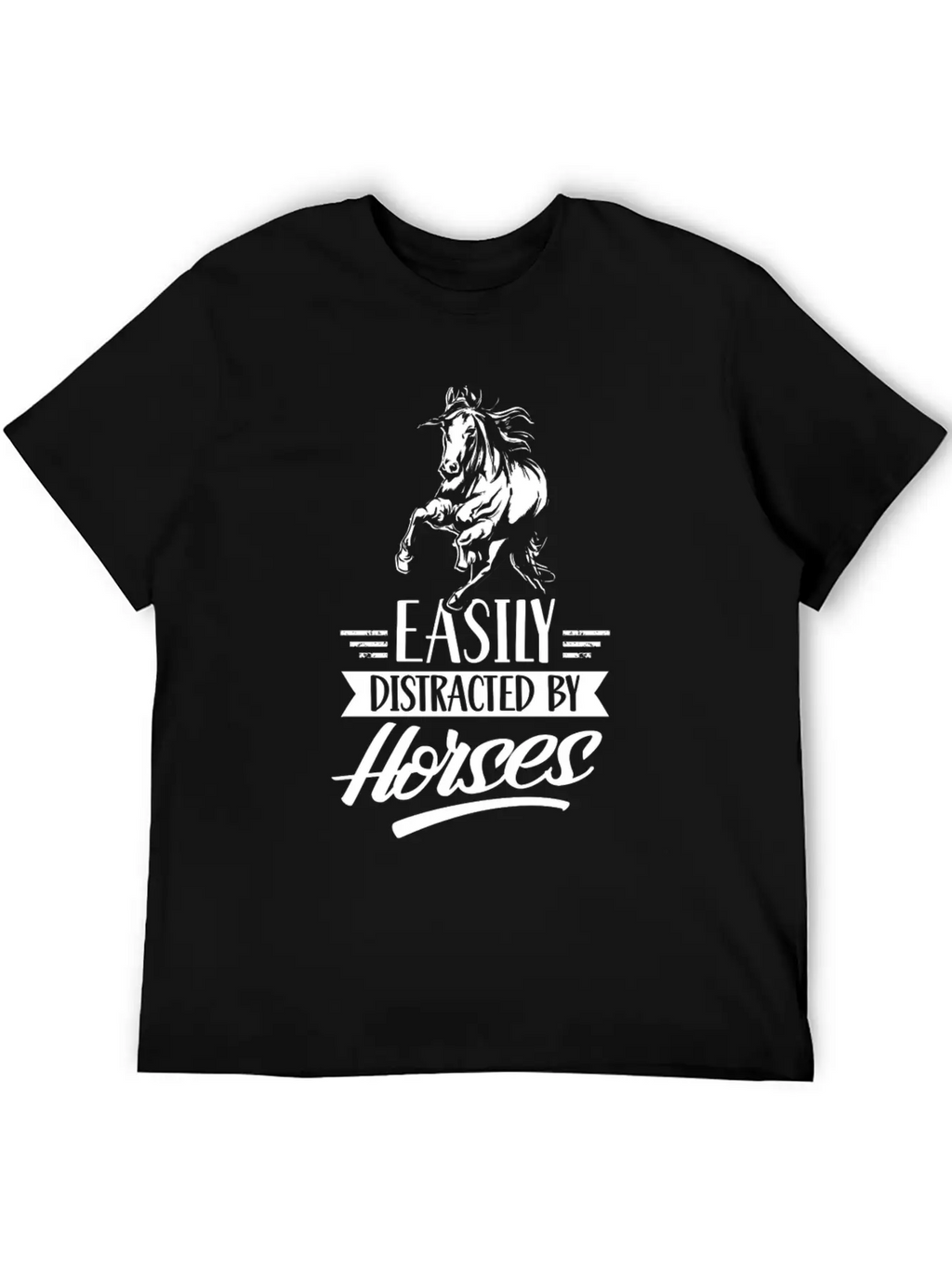 Easily Distracted By Horses Horse Riding Rider Essential Cotton Tee For Daily Outfits – Unisex Style