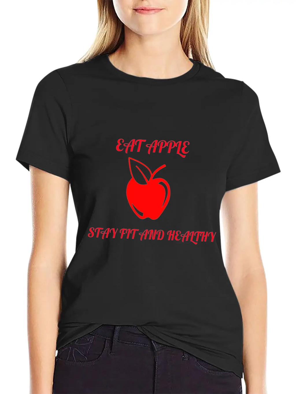 Eat Apple Stay Healthy Unisex Casual T-Shirt – Clean Design For Daily Comfort