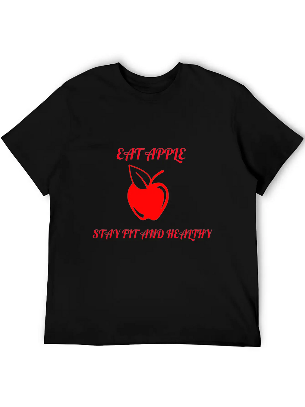 Eat Apple Stay Healthy Unisex Casual T-Shirt – Clean Design For Daily Comfort