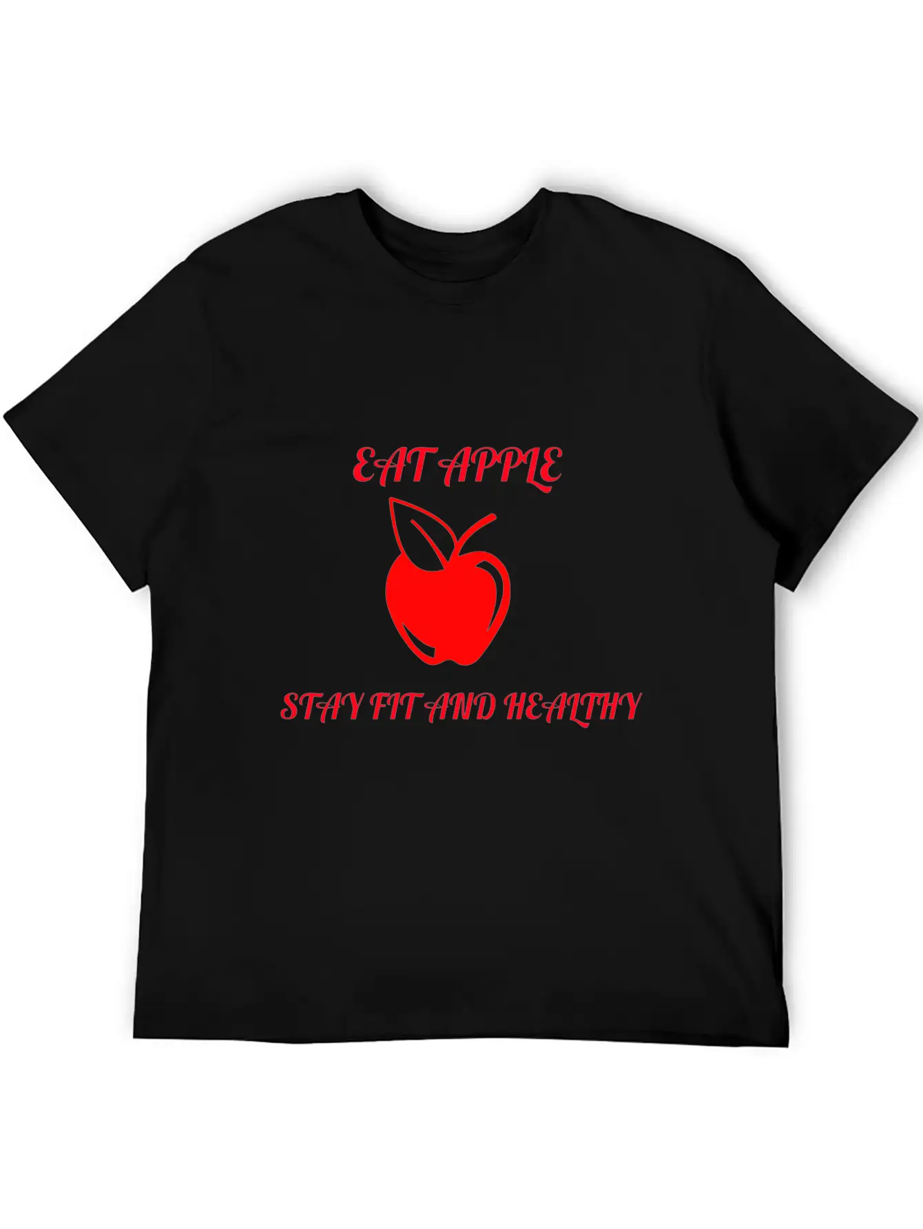 Eat Apple Stay Healthy Unisex Casual T-Shirt – Clean Design For Daily Comfort