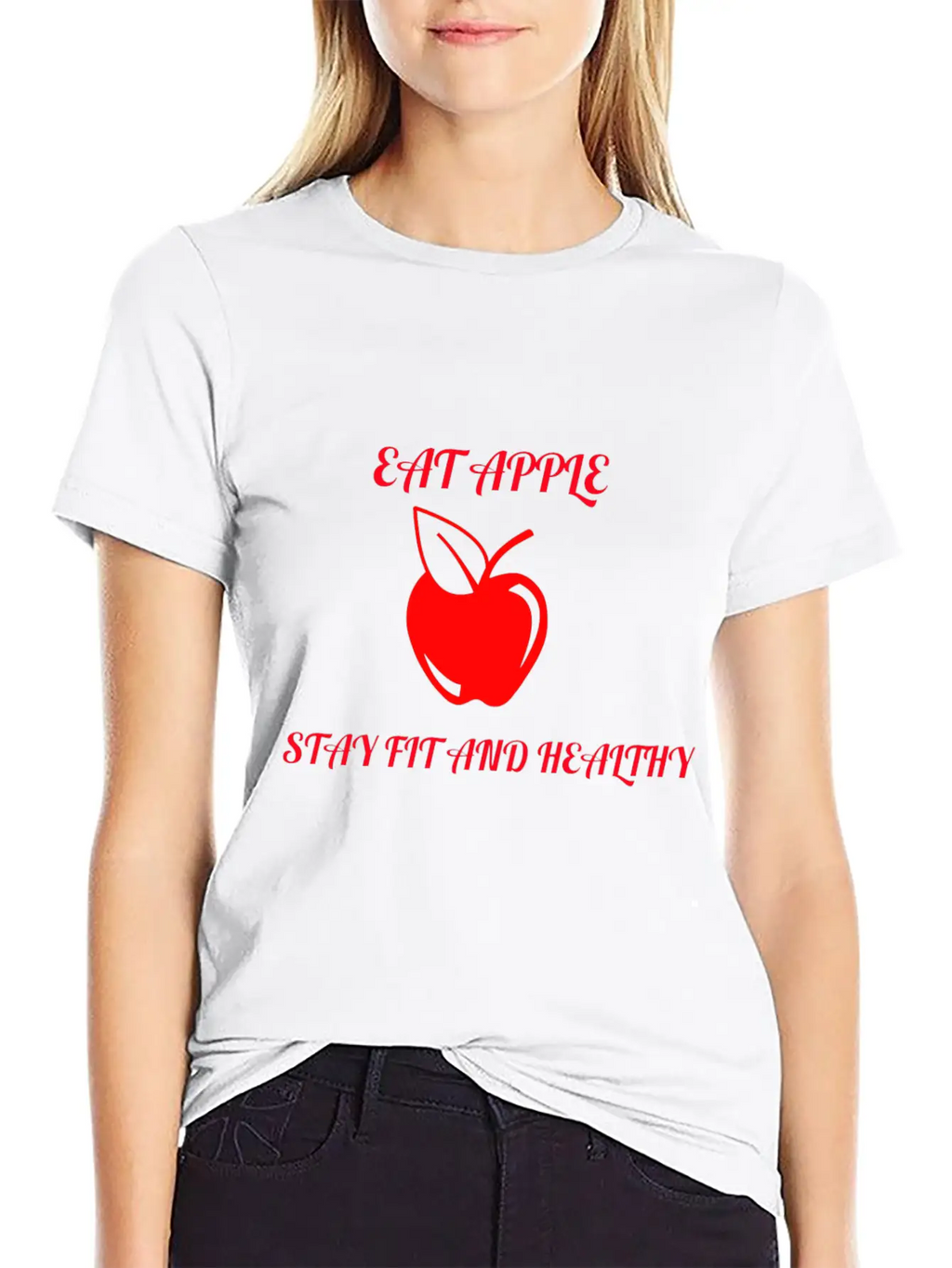 Eat Apple Stay Healthy Unisex Casual T-Shirt – Clean Design For Daily Comfort