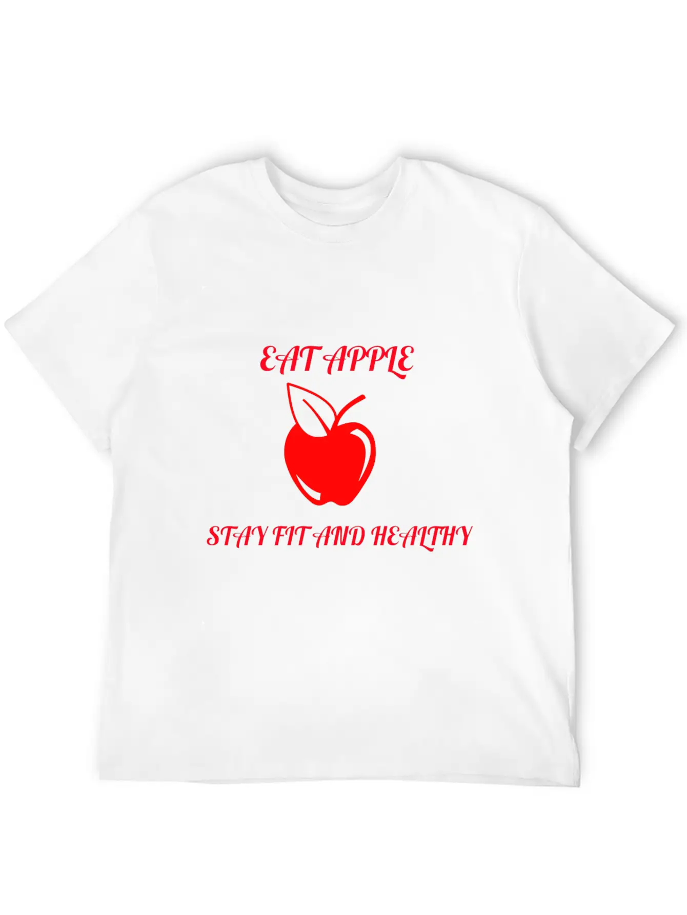 Eat Apple Stay Healthy Unisex Casual T-Shirt – Clean Design For Daily Comfort