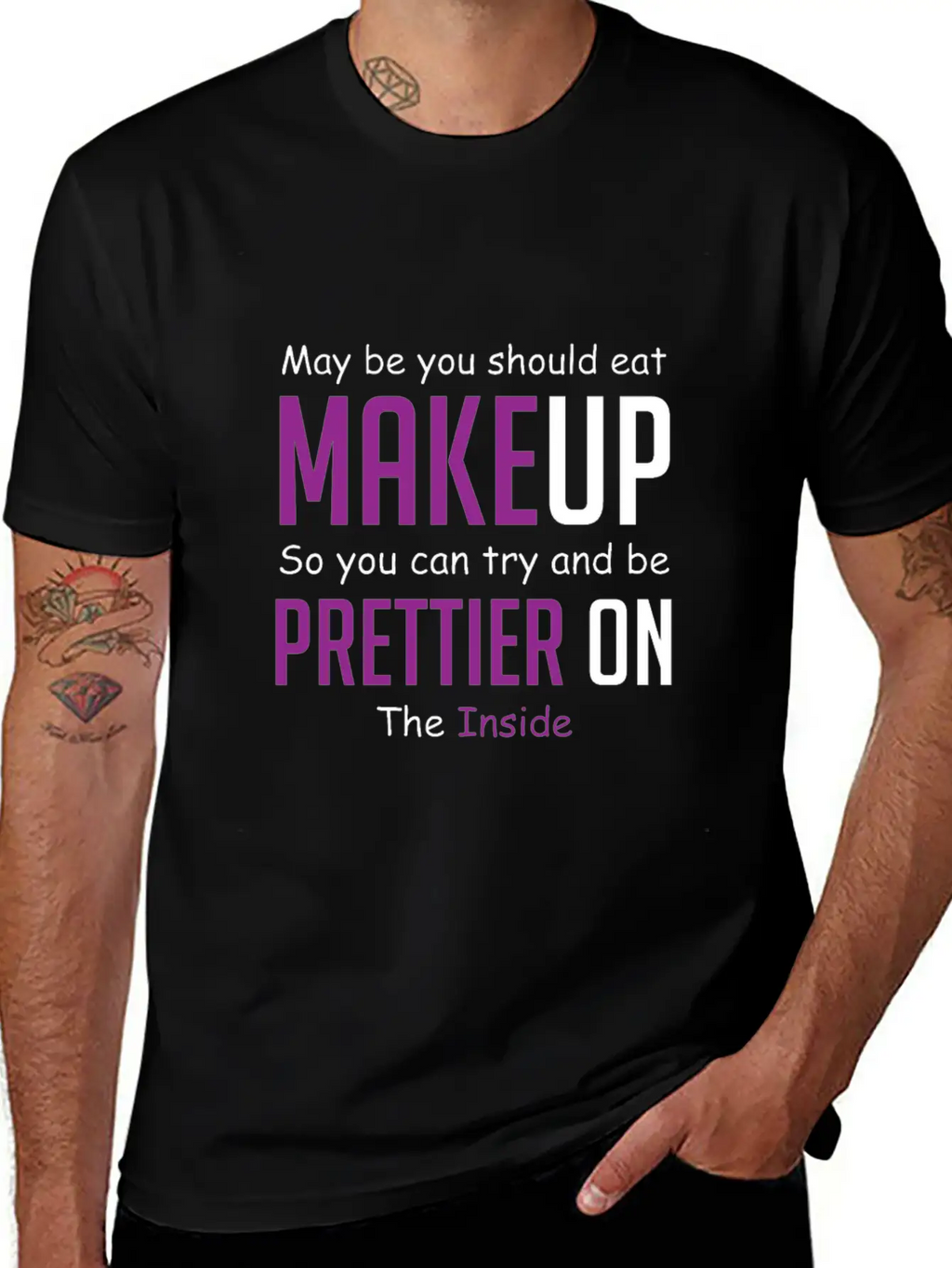 Eat Makeup Sarcastic Boyfriend Gift Unisex Casual T-Shirt – Clean Design For Daily Comfort