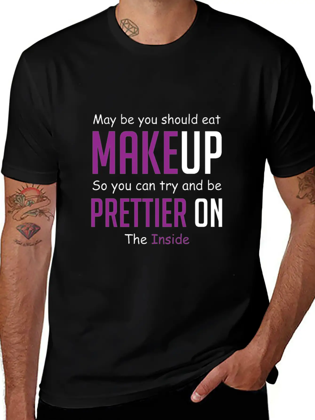 Eat Makeup Sarcastic Boyfriend Gift Unisex Casual T-Shirt – Clean Design For Daily Comfort
