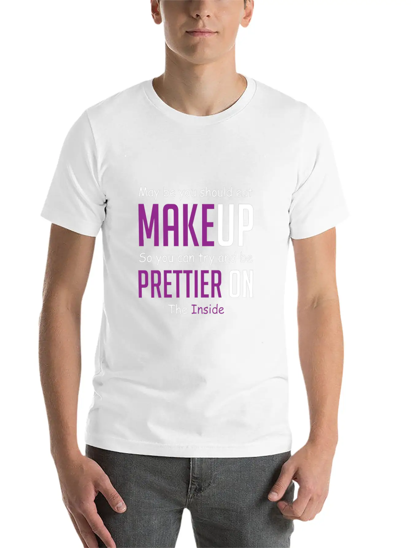 Eat Makeup Sarcastic Boyfriend Gift Unisex Casual T-Shirt – Clean Design For Daily Comfort