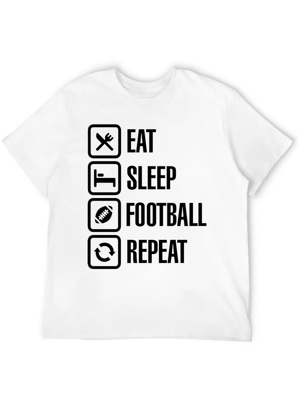 Eat Sleep American Football Repeat Breathable Graphic T-Shirt – Perfect For Casual Days